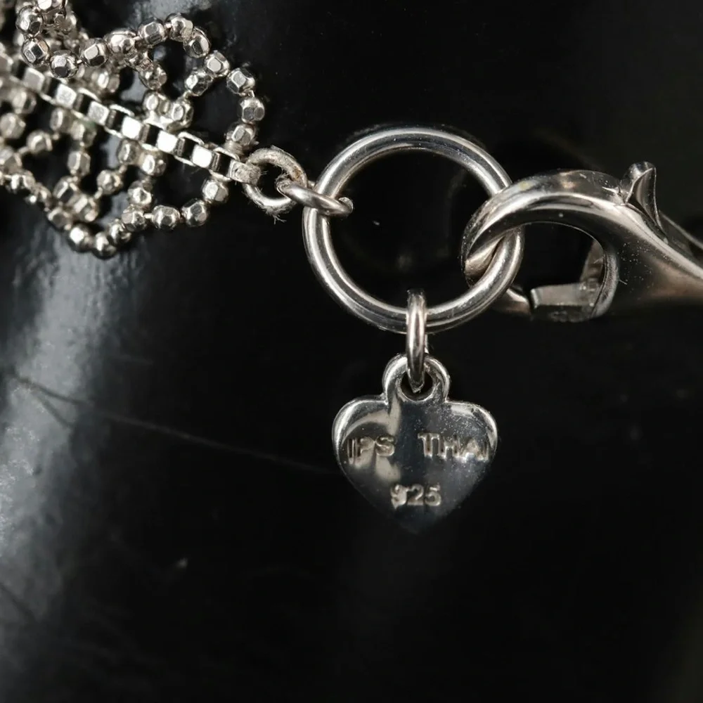 Sterling silver and smoky quartz beaded ruffle bracelet with heart